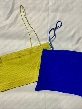 barely there Neon Yellow Ribbed Tube Top